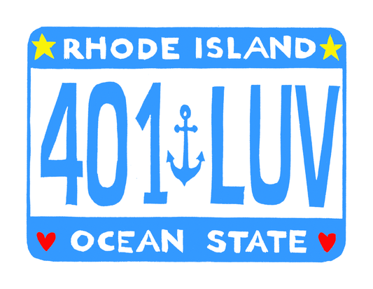 401 LUV / Rhode Island Ocean State License Plate (8.5 x 11") color print