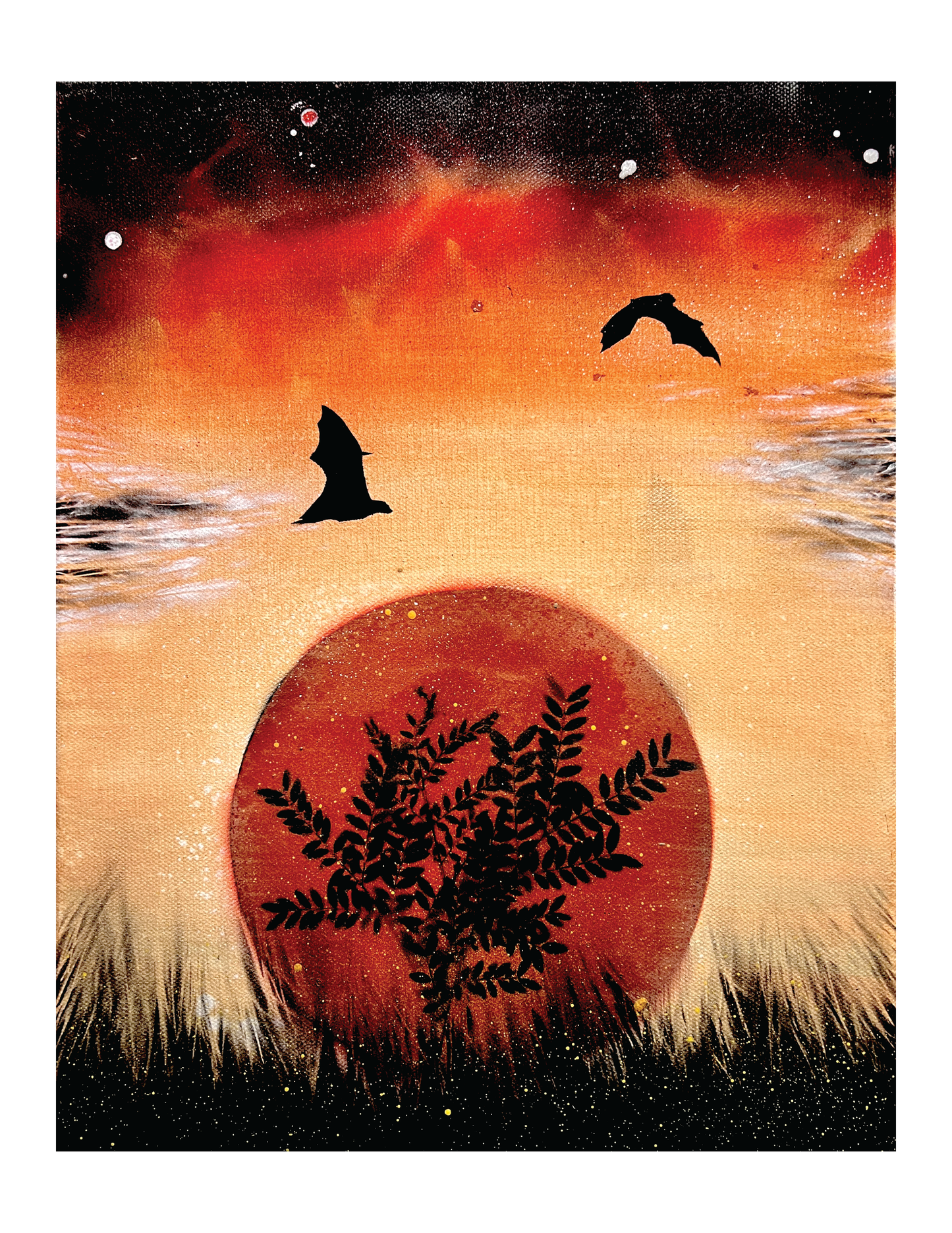 Bats at Sunset / Halloween (8.5 x 11") color print