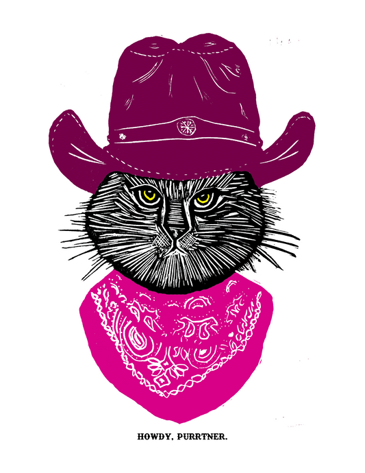 Howdy Purrtner (8.5 x 11") color print