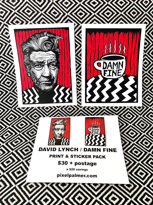 David Lynch / Damn Fine - Print & Sticker Pack :: LIMITED QUANTITY