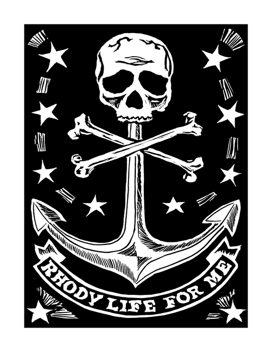 Rhody Life For Me / Pirate Flag / Rhode Island (8.5 x 11") color print