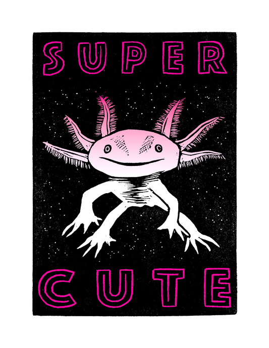 Super Cute / Axolotl (8.5 x 11") color print