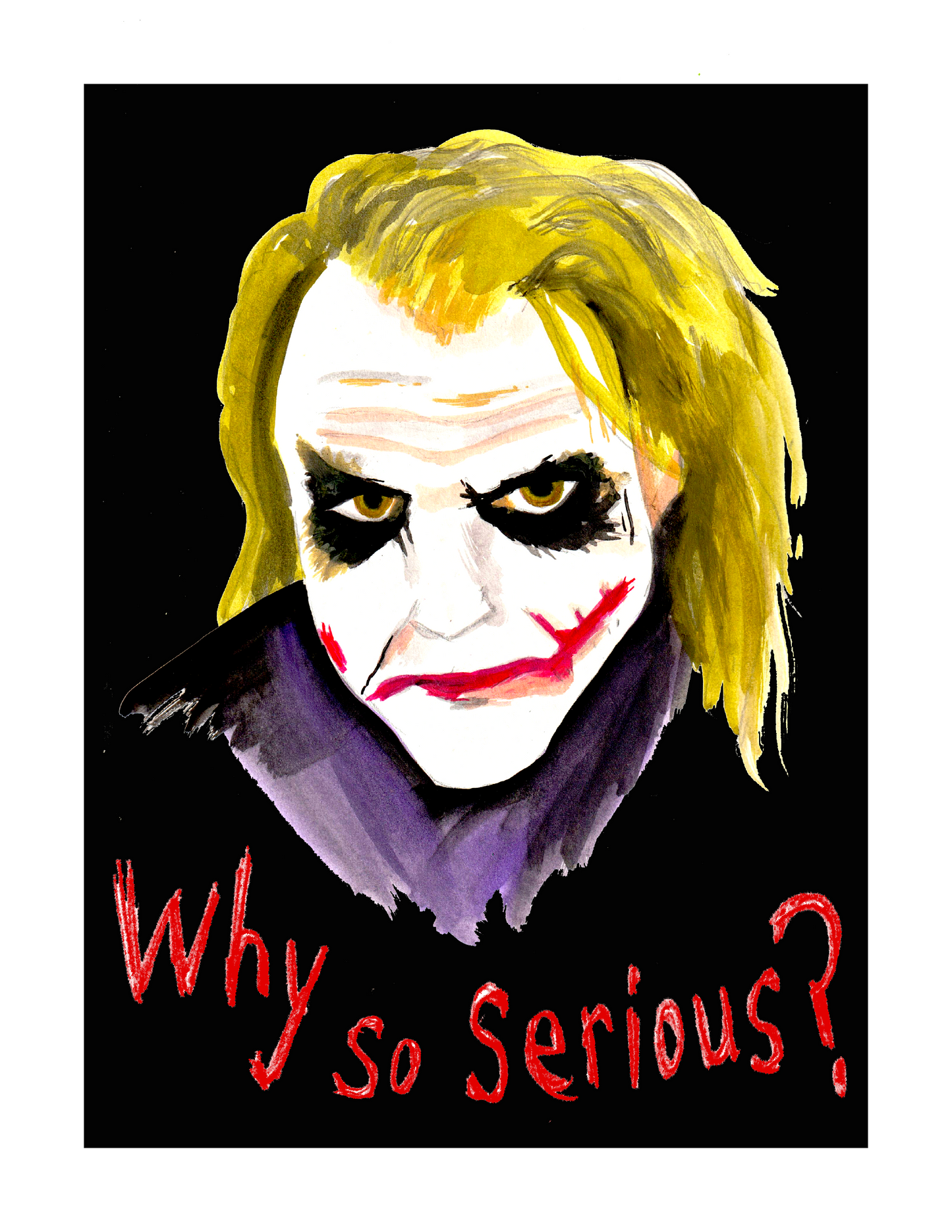 The Joker / Why So Serious? / Heath Ledger (8.5 x 11") color print