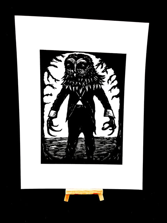 Owl Man (vintage) - Screen Print