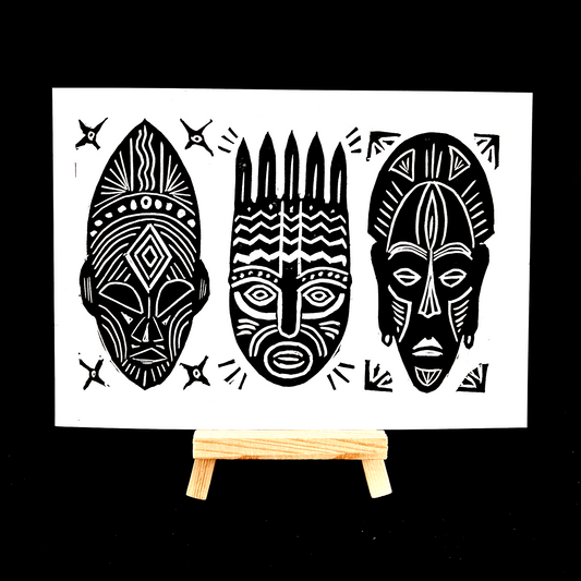 African Masks - triptych