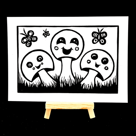 Happy Mushroom Family